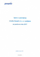 Izjava o upravljanju družbe Geoplin 2017