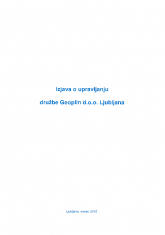 Izjava o upravljanju družbe Geoplin 2015
